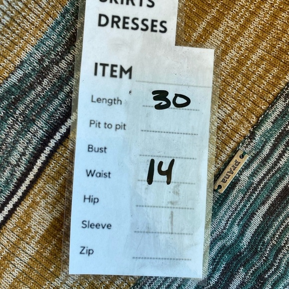 prAna Acadia Midi Skirt Peacock Multicolor Stripe Ribbed Knit Size Small - Picture 9 of 9